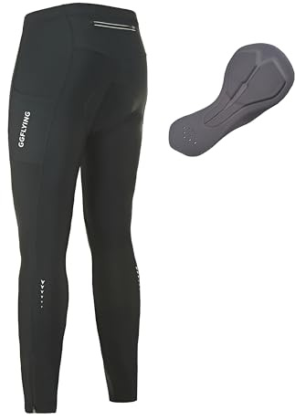 GGFLYING Mens Bike Pants 5D Padded Cycling Tights Leggings Mountain Road Bicycle Outdoor Riding Trousers Spring Autumn Winter