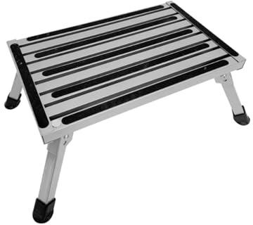 tritthocker Klappbarer Tritthocker aus Aluminium mit rutschfesten Gummifüßen, tragbare Trittleiter im faltbaren Design for den Zugang zu Wohnwagen, Camping und Wohnmobilen trittstufe