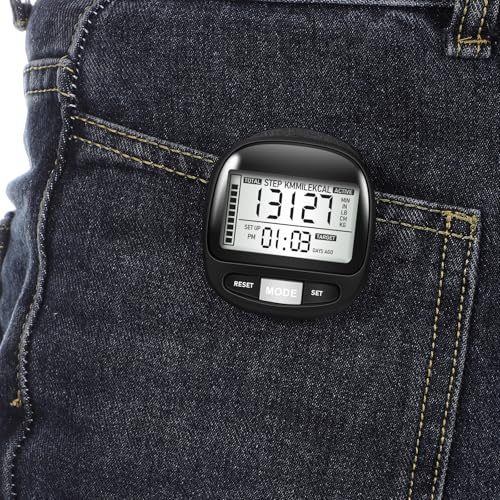 BUGUUYO Contapassi a Clip Portatile Sensori 3d, Contapassi per Caviglia Resistente in Plastica 50x53x26mm, Monitoraggio Attività Fitness e Arrampicata per Esterno Memoria Settimanale