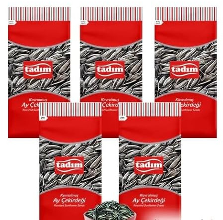 Tadim Roasted Sunflower Seeds Selection, 250g–270g – Salted, Extra Salted and Unsalted Sunflower Seeds – Premium Quality Snack (5x270g, Tadim Roasted & Salted)