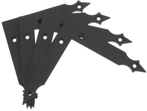 BIUDECO Garagentorbeschläge L Winkel 4 Stück Schwarz 125x125x3mm Kohlenstoffstahl mit Schrauben Rustikales Design für Schiebetüren und Gartentore in der Garage