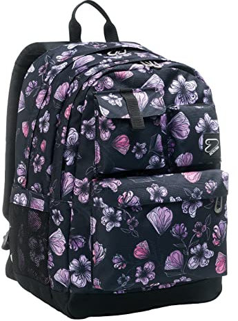 Zaino Scuola Seven Pro XXL - Nero, Rosa - Doppio scomparto con Cuffie wireless - Ragazza