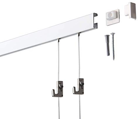 4 Meter (2 x 2m) SOFT-RAIL® Bilderschienen Set COMFORT (M), Weiß beschichtet, versch. Längen und Farben