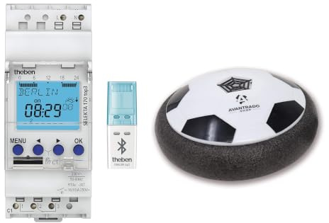 Theben Set 1700130 SELEKTA 170 top3, Bluetooth Obelisk, Avantrado Hoverball | Je 1 x Digitale 1-Kanal Astro-Zeitschaltuhr mit Wochenprogramm und App-Programmierung, OBELISK top3 BLE-Dongle und Hoverball