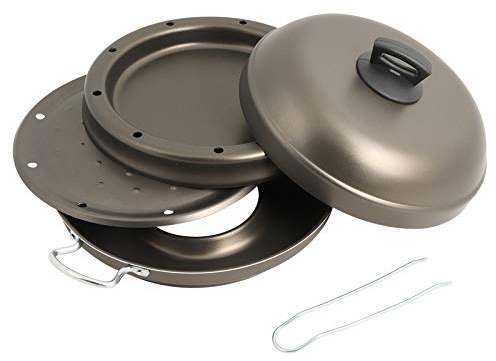 Camping Backofen | 4 TLG | fettfreies Kochen | Ø 32cm | Antihaftbeschichtung