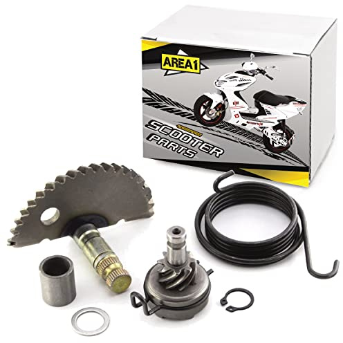 Area1 Kickstarter Reparatur-Set (Ritzel/Mitnehmer/Feder) GY6 50ccm China 4Takt Roller. Kompatibel mit Explorer AGM RS Yiying 50QT/139QMA/QMB