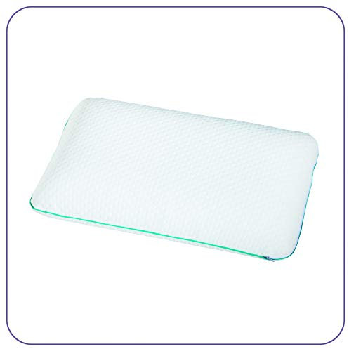 ABAKUHAUS Orthopädische viskoelastische Kissen-, Nacken- und Rückenschmerzen Visco Abnehmbare maschinenwaschbare Seitenschläfer-Schaumstoffpolsterung Hotelqualität Anti-Schnarchen, 60 x 40 cm, weiß