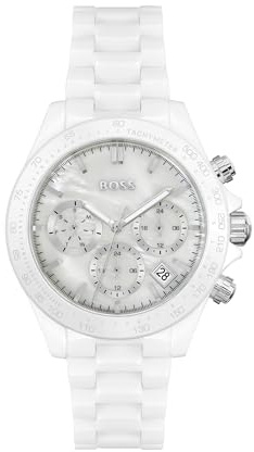 BOSS Montre Analogique Multifunction à Quartz pour femme n Collection Novia avec bracelet en acier inoxydable ou en céramique