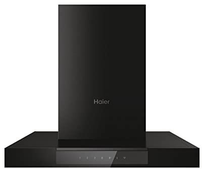 Haier I-LINK HATS6DS46BWIFI Hotte murale, 60 cm, avec commande tactile, 5 niveaux de puissance, fonction booster, minuterie, fonction Wi-Fi, noir
