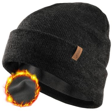 FURTALK Classic Beanie Mütze Herren mit Weichem Fleecefutterr Unisex Strickmütze Warm Bequem Wintermütze für Damen