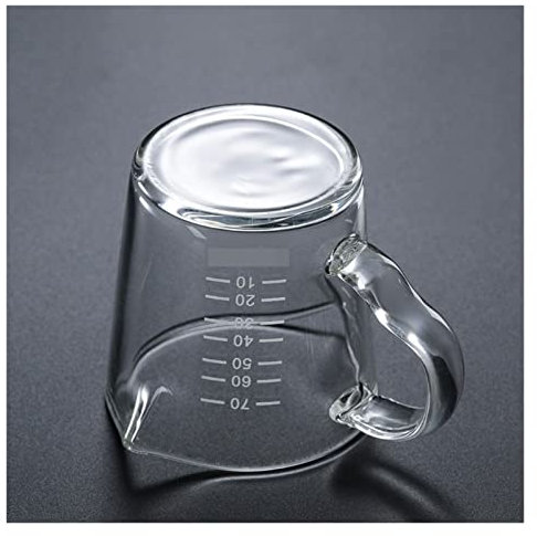 Miter Jigger for misurino in Vetro Resistente al Calore Compatibile con caffè Espresso a Doppia Bocca Oun 193F