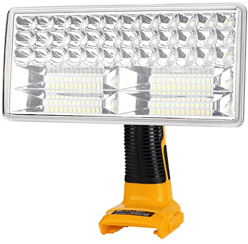 YEX-BUR 40W 4200LM Cordless LED Work Light for Dewalt 18V Li-ion Battery, Portable Flashlight Spotlight Torch Jobsite Light with USB Port Charging for Car Repairing, Camping, Emergency