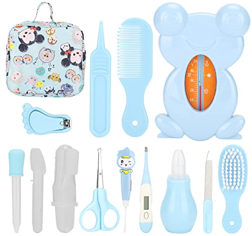 Vomeko Newborn Infant Nail Care Sets 14pcs Kits De Soins De Santé Pour Bébé Pour L'allaitement, Comprend un Coupe-ongles, des Ciseaux, une Pince à épiler, un Aspirateur Nasal Et Plus Encore.