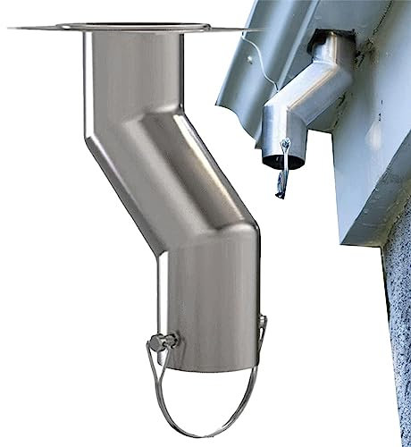 DISPRA Regenrinne, Reinigungswerkzeug aus Edelstahl, Regenrinne mit verstellbarer Länge, Regenrinne, wasserdicht, Adapter-Set
