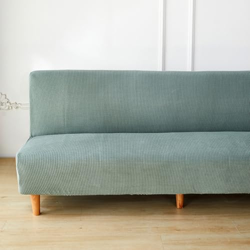 DOTBUY-SHOP Ohne Armlehne Sofahusse Stretch, Weich&Bequem Sofa Abdeckung, Sofa Überzug Armloser Möbel Protector (190-230cm,Salbei Grün)