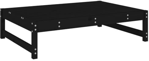 vidaXL Gartenhocker, Modular Gartenmöbel Lounge, Sitzhocker Hocker für Garten Terrasse Balkon, Holzhocker Fußhocker, Schwarz Massivholz Kiefer