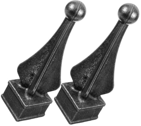 Hemobllo Fence Topper Finials Fence Decor Accessory for Outdoor Garden Metal Post Finials Pointed Design 2Pcs Decorative Gate Post Toppers Wrought Iron Style