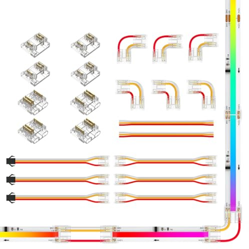 BTF-LIGHTING FCOB 3pin 10mm LED Strip Gapless Solderless Connector Kit