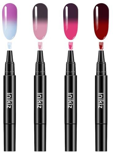 4Farben Farbwechselnder Gel-Nagellack Set - 3 in 1 Stift One Step UV Gel Nagelgel