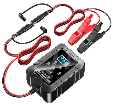 Yominerr Caricabatteria Intelligente per Auto da 6 V 12 V 1,5 A, Caricabatteria di Mantenimento per, Auto, Camion, Moto, Caricabatterie Rapido, Spina UE