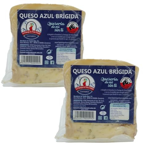 LA PASIEGA DE PEÑAPELADA Queso Azul Brígida, PACK 2 Cuñas 350 gr (aprox) Al vacío - Sabor Intenso y Cremoso - Elaborado con Leche Pasteurizada de Vaca - Calidad Artesanal Española