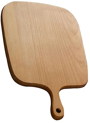 HOLIDYOYO Solid Wood Serving Board Reversible Chopping Board Hole for Fruits Vegetables Cheese Multi-Purpose Rustic Decorative Tray Shape