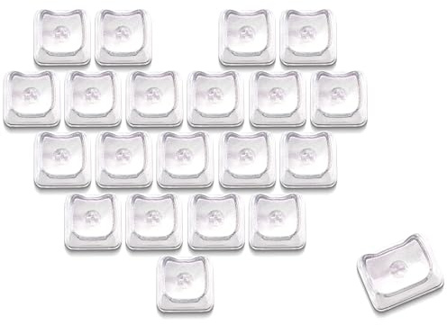 XVX Blank Transparent Keycaps, Sweet Heart PC Custom Keycap Set, Backlit Clear Glitter Keyboard Keycaps Mao Profile for MX Switches Mechanical Keyboard (21pcs)