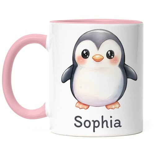 Kiddle-Design Kindertasse mit Namen Personalisiert, Personalisierte Tasse Kinder mit Elefant, Namenstasse Elefanttasse, Kinderbecher als Geschenk zur Geburt, Taufe Weihnachten - Tasse Weiß