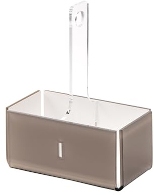 LINEE Recanati MEDITERRANEA Porta Bicchieri Doppio in PMMA 18x10x23 cm – Supporto Decorativo da Tavola Moderno – Made in Italy (Sabbia Trasparente/Bianco)