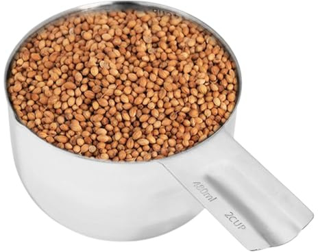 Copa De Comida Para Perros SCOOP - Tazas De Medición De Metal, Acero Inoxidable | Medición De Aceite De 2 Accidente Cerebrovascular, Química De La Piscina, Bola De Alimentos, Porción Precisa,