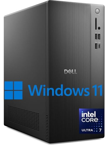 Dell 2025 ECT1250 Business Desktop - Intel Ultra 7-265K, (20 Core Processor 20 Threads), 32GB DDR5 Memory, 1TB PCIe SSD, Ultra-Quiet Design, Dual 4K Monitor Support, Keyboard and Mouse, Windows 11