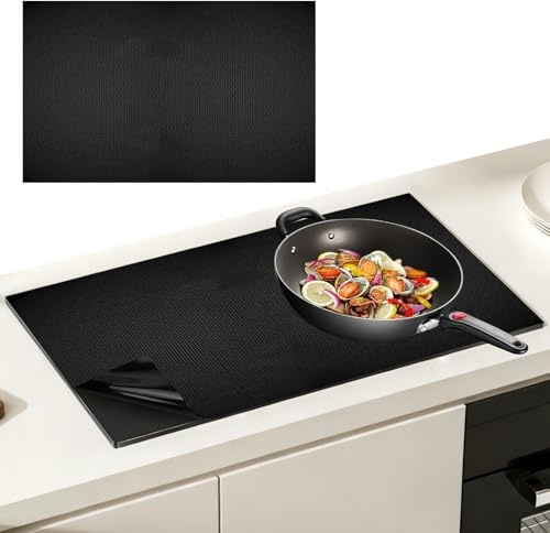 80 x 52 cm Alfombrilla Protectora Placa Induccion,Alfombrilla Protectora para Cocina de Induccion,Protector Vitroceramica Induccio para Placas de Inducción,Hornos Microondas y Hornos Convencionales