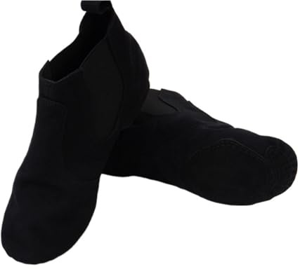 Svarta höga jazzdansskor för vuxna elastisk dans kvinnor sko platt kanvas damsneakers