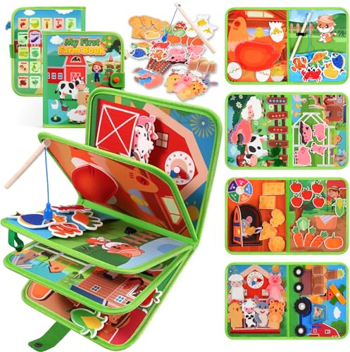 ZOOI Busy Book Busy Board Montessori Toys for 1 2 3 Year Old, Toddler Toys | Toys Gifts for 1 2 3 Year Old Girls Boys, Sensory Toys Birthday Gifts for Kids, Early Christmas Presents Stocking Fillers Kid