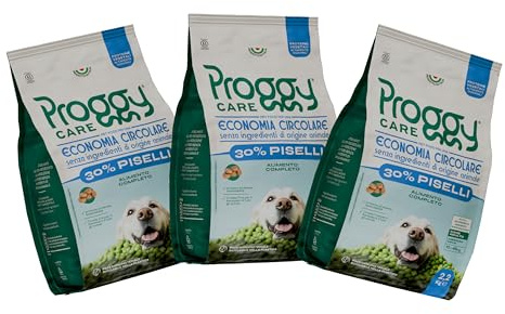 PROGGY CARE – Crocchette per Cani Adulti (10–45 kg), Multipack 3×2,2 kg, Alimento Completo 100% Vegetale, Fonte Proteica di Leguminose (Piselli), Prodotto in Italia, Filiera Controllata, Animal Free