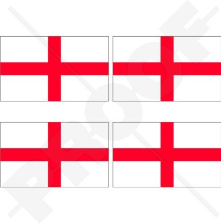 INGLATERRA Bandera Inglesa Cruz de San Jorge Gran Bretaña Reino Unido 2 (50mm) Pegatinas de Vinilo Adhesivos, Stickers, Calcomanías x4