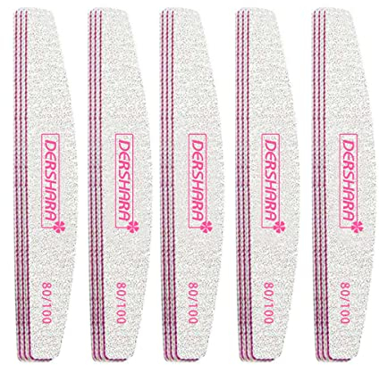 Lime unghie professionali multifunzione Lima Unghie a doppia faccia 80/100 grit Manicure Buffer Double sided per Unghie in Cristallo Naturale Acrilico - 15 pezzi (80/100)