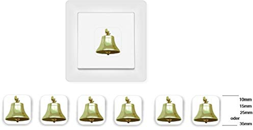 generisch 6 Stück Tür Klingel Glocke Symbol Aufkleber, Schalteraufkleber (R77/5) t (15mm)