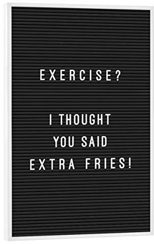 artboxONE Poster mit weißem Rahmen 30x20 cm Typografie Letterboard Extra Fries - Bild Letter Board Exercise