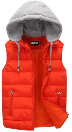 YOUTHUP Hombre Chaleco Acolchado con Capucha Ligero Chalecos Exteriores para Hombre Gilet de Invierno