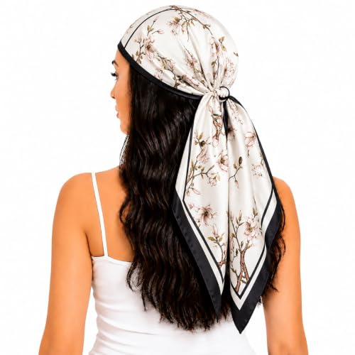 FAIRYGATE Seide Schal Damen Halstücher Seidentuch Schals Halstuch Seidenschal Scarf Bandana Taschentuch Handgelenk Kopftücher Einheitsgröße 78