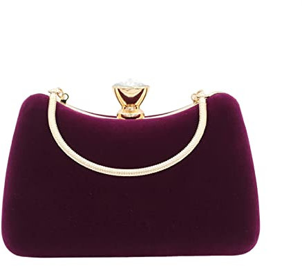 Lifup Bolso Fiesta para Mujer Ante Bolsa de Noche Clásico con Cadena Desmontable para Ceremonia Cóctel Morado
