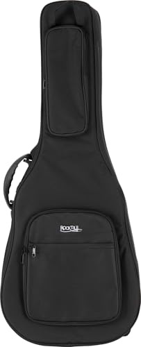 ROCKTILE WGSC-4122BK Softcase für Westerngitarre, Außenabmessungen: ca. 110 | Passend für jede Westerngitarre von Parlor bis Jumbo, Auch für Shortscale-Modelle geeignet, 2 cm starke Rundum-Polsterung