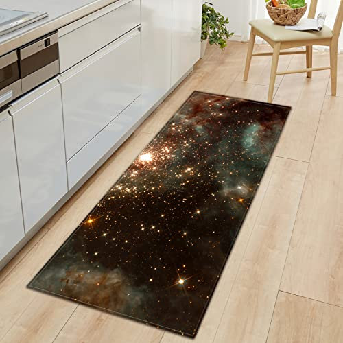 MYPALL Küchenläufer Farbige Sterne Rutschfester,wasserdichter,abwaschbarer Küchenteppich,Teppich Läufer Küchenmatte für,Flur,Schlafzimmer,Badezimmer 60 x 180cm