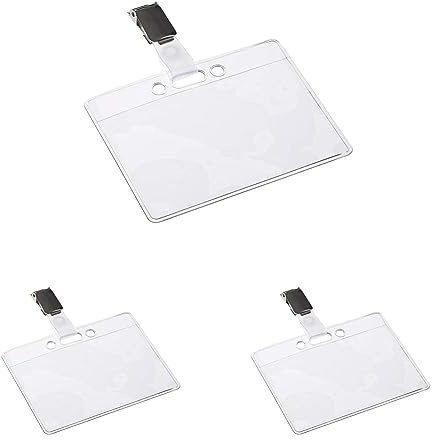 EUROPEL 121265-Namensschilder mit Hosenträger clip, 90x60 mm, 24 Stück farblos (Packung mit 3)