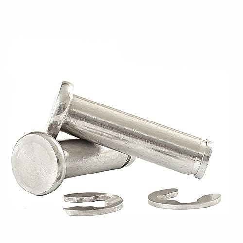 M4 M5 M6 M8 M10 M12 304 Stainless Steel Pin Flat Head Slotted Pin Circlip Pin Positioning Cylindrical PinWith Circlip-M3 (5Pcs)-80mm