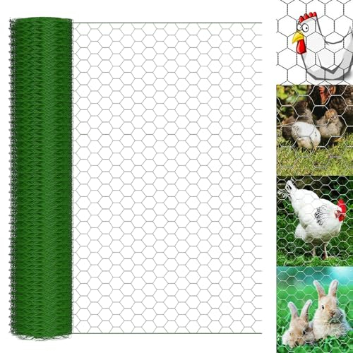 Maschendrahtzaun 100cm Höhe, Maschendraht-Geflecht, Volieren Gitterzaun, Kaninchendraht Maschung, Gartenzaun, Draht Gitterzaun, Länge 25 m, Einfach zu Verwenden