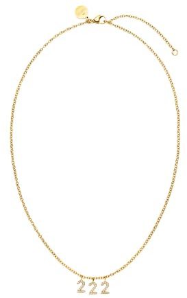 Purelei® Angel Numbers 222 Kette Damen (Gold) – Halskette Damen aus langlebigem Edelstahl – Wasserfeste Kette – 40-45 cm Länge verstellbar – Halskette für deinen individuellen Look