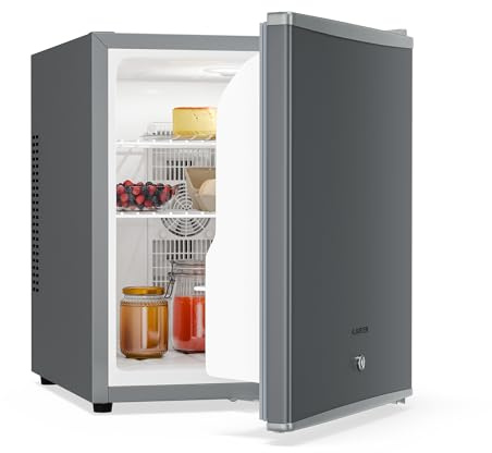 KLARSTEIN Mini Réfrigérateur - 44L, avec porte en verre, pour boissons & snacks, Petit & Silencieux, Clayettes réglables, Serrure, Butée de porte interchangeable, Pieds réglables en hauteur