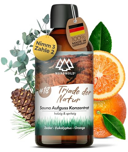 Nordholz Saunaaufguss 100ml, 60 Sorten, Premium Aufgussmittel Konzentrat